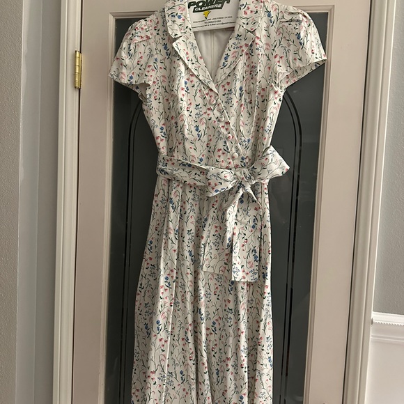 RARE Gal Meets Glam Anne Floral Midi Dress & Belt - 6 - Picture 2 of 3